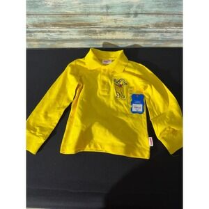 Haribo Long Sleeve Polo XXS 4-5 Yellow New Goldbear Embroidered Mascot Shirt